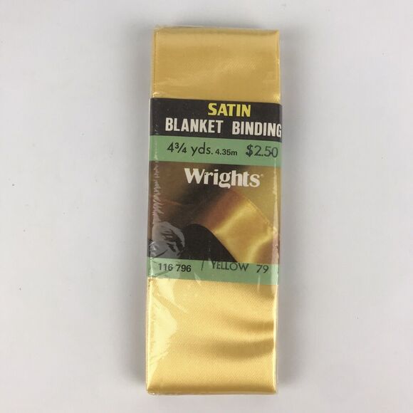 Wrights Satin Blanket Binding 116 796 Yellow 79 2" Wide 4 & 3/4 Yards Long - Picture 1 of 3
